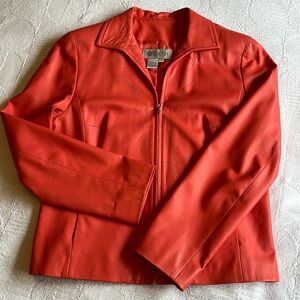 Worth bright Peach Leather Jacket, Vintage